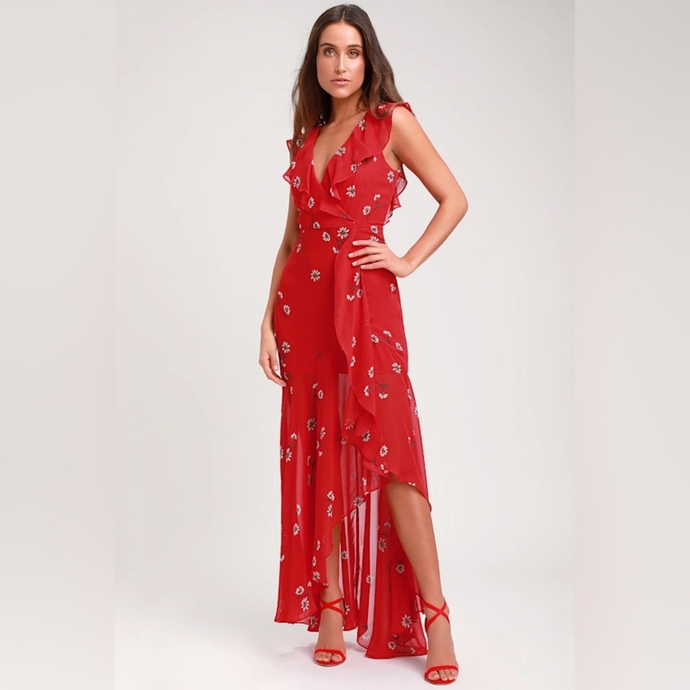 Lulu's Red “Fondest Desires” Dress Small
